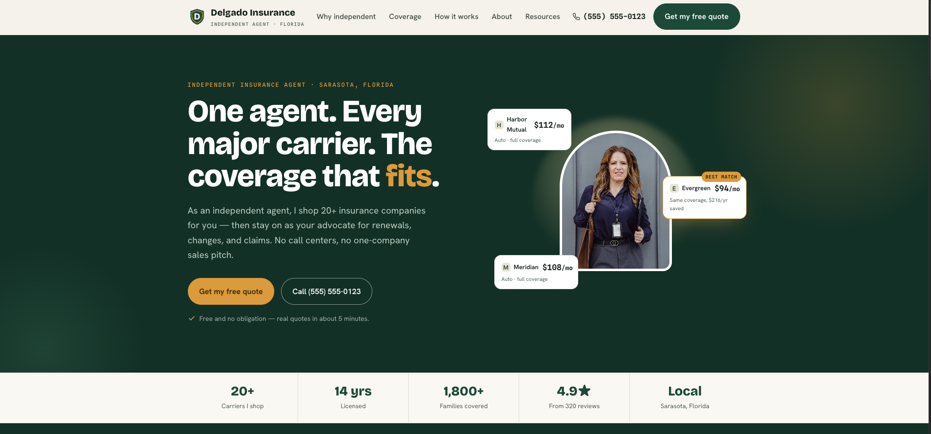 Delgado Insurance website