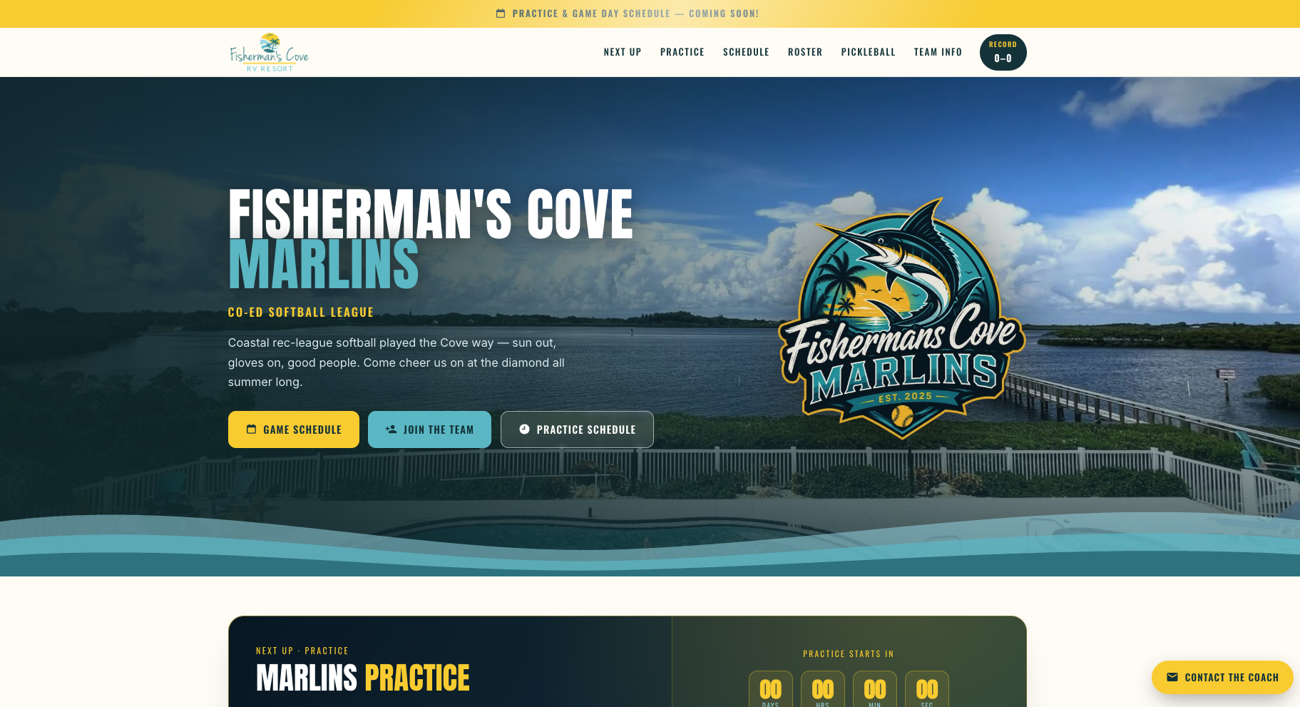Fisherman's Cove Marlins website